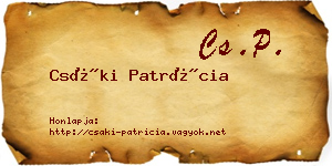 Csáki Patrícia névjegykártya